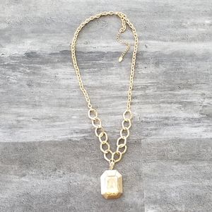 Champagne Octagon Pendant Classic Necklace